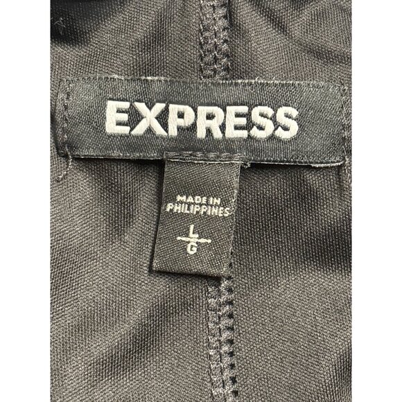 Black Spaghetti Strap Mini Dress By Express Adjustable Straps Ribbed Texture Wom - Picture 5 of 7